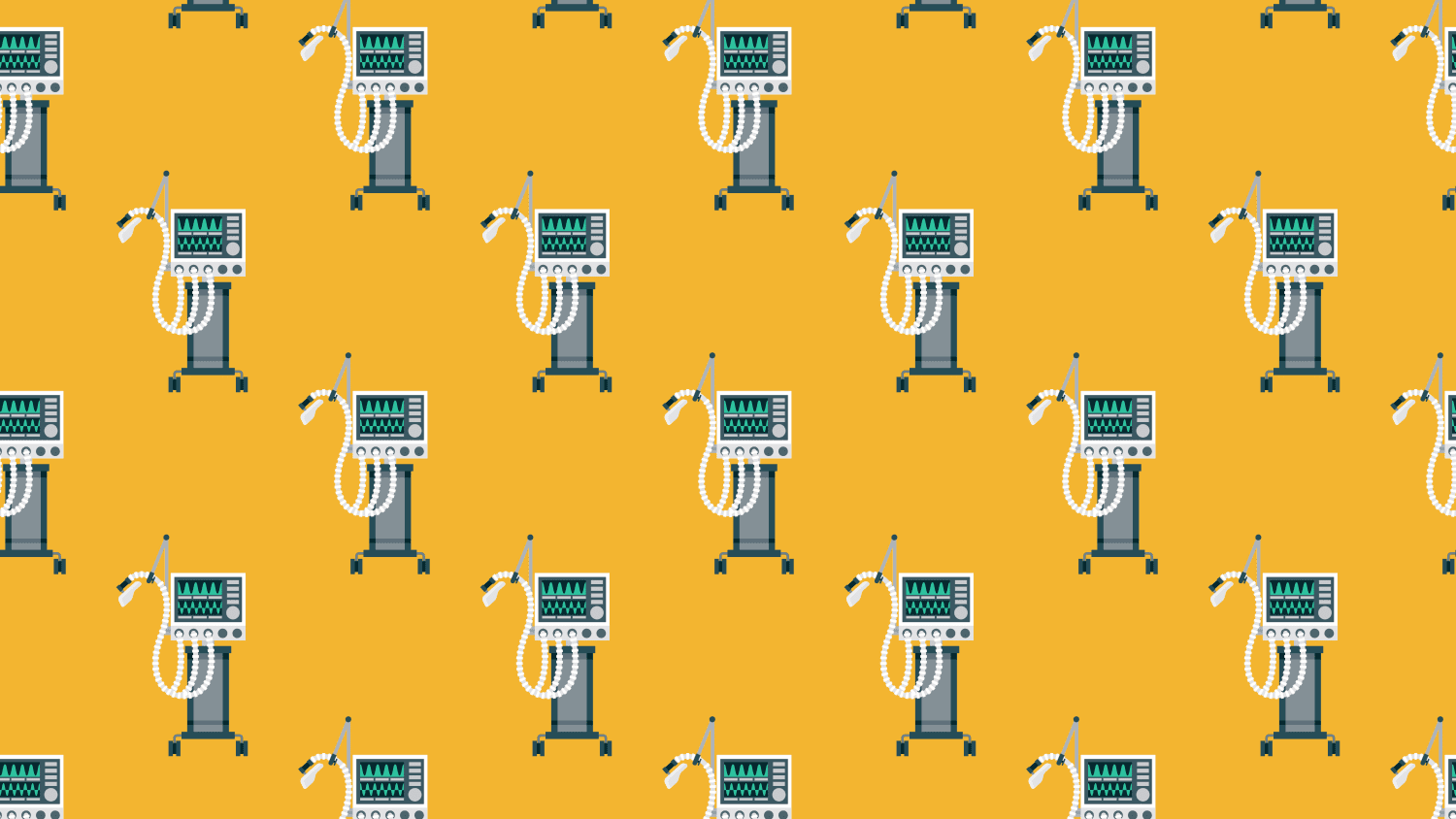 illustration of a ventilator, which is sometimes used for COVID-19 patients