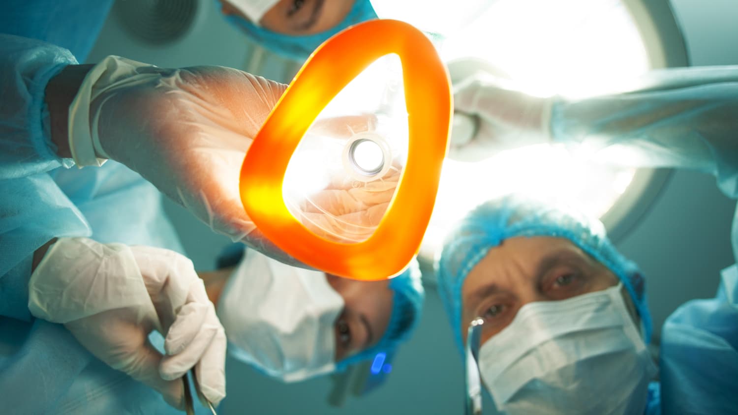 POV of patient undergoing anesthesia before surgery