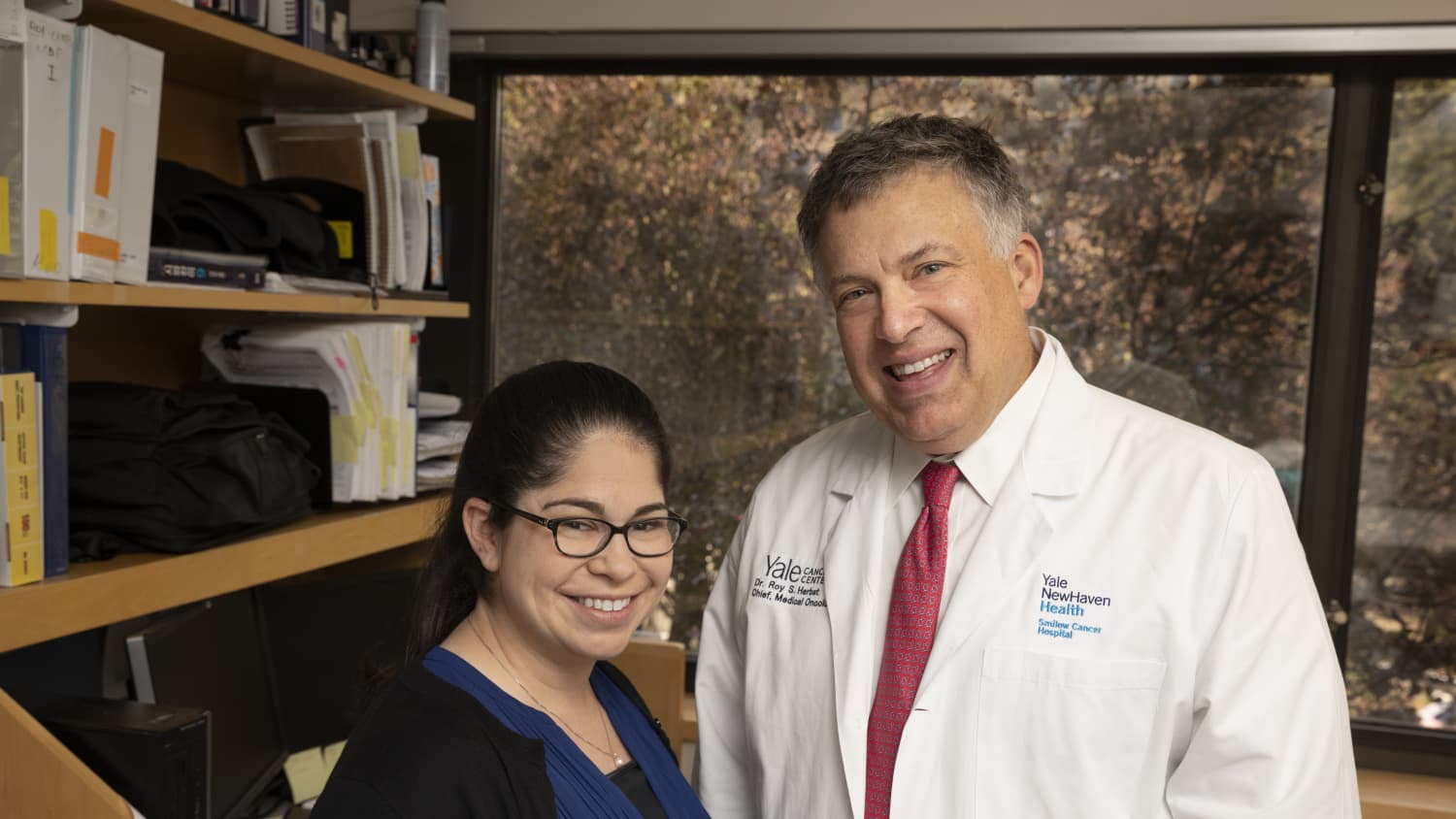 Dr. Herbst with Dr. Doroshow discussing immunotherapy for NSCLC
