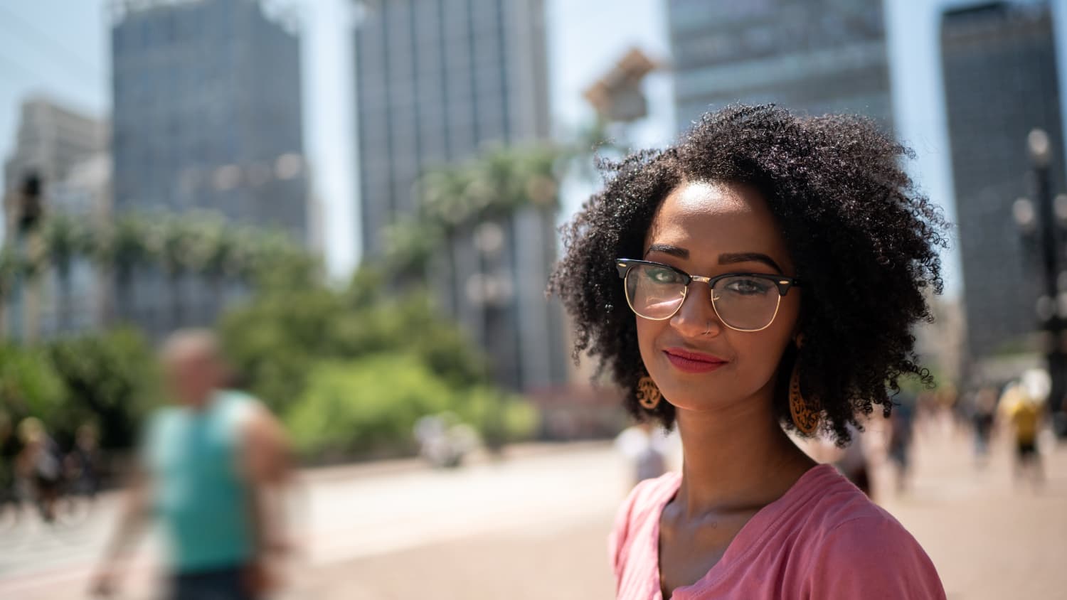 Young woman in the city portrait, worried about hyperprolactinemia