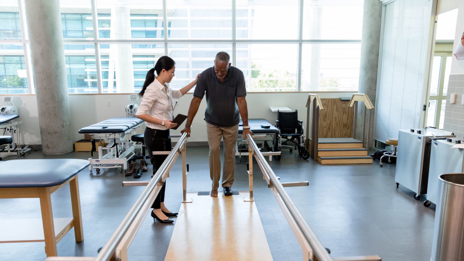 man in recovery following a Hemorrhagic Stroke