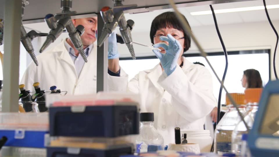 researchers in a lab