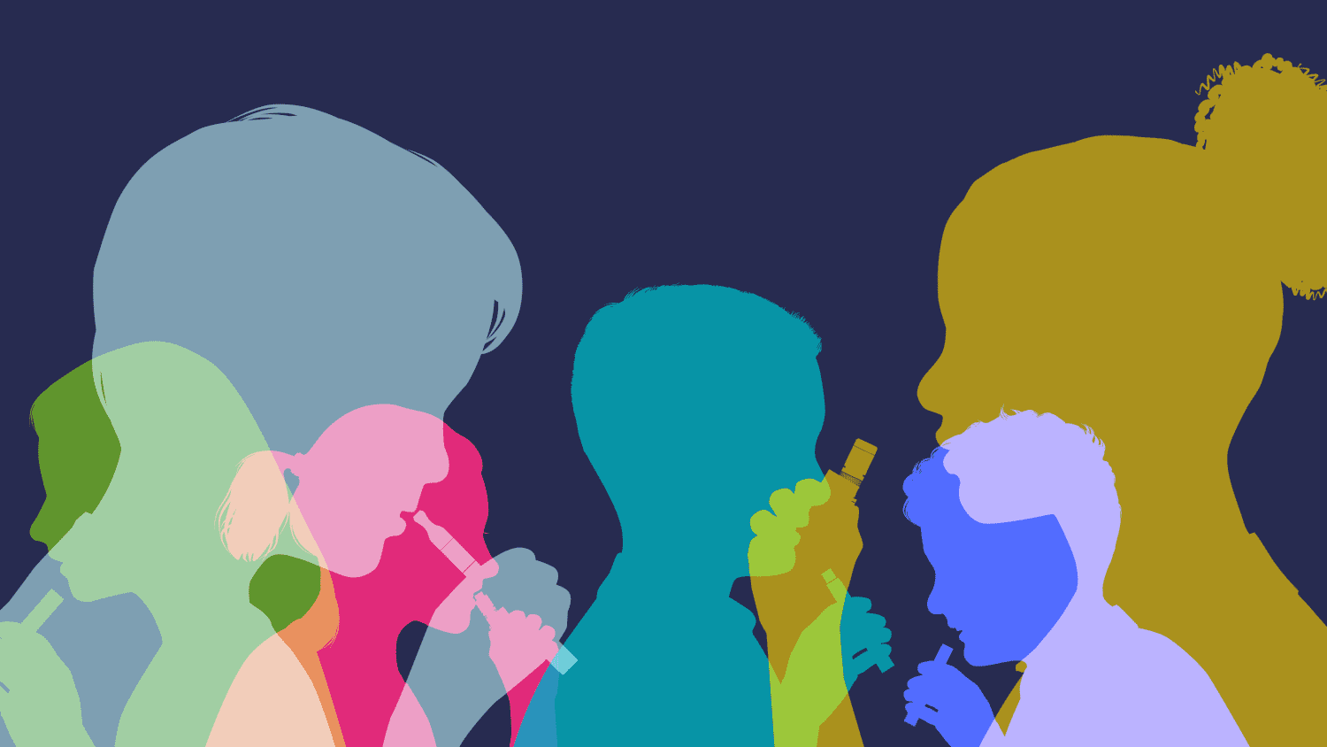 Illustration of teens vaping