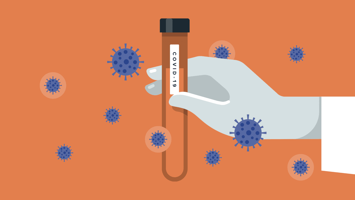 An illustration of a Covid-19 vaccine vial