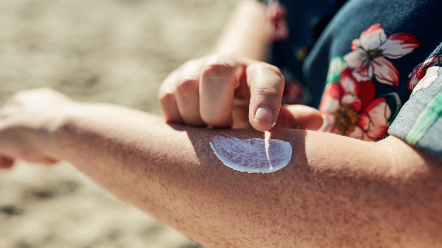 someone applying sunscreen