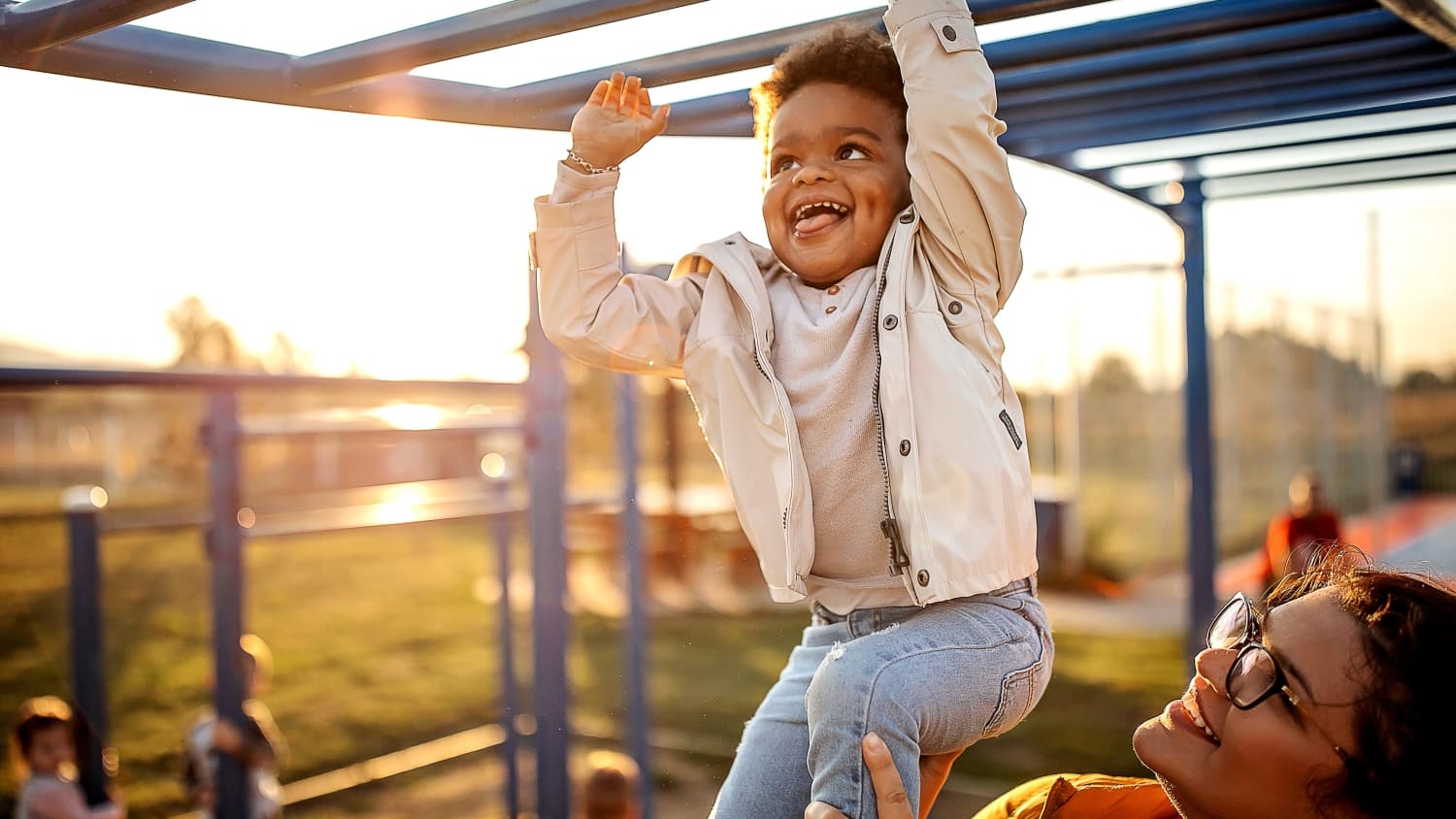 mother and child at the park after treatment for neuroblastoma