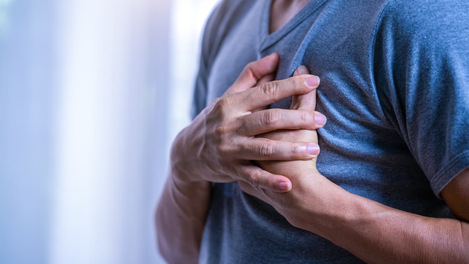 a man experiencing chest pain