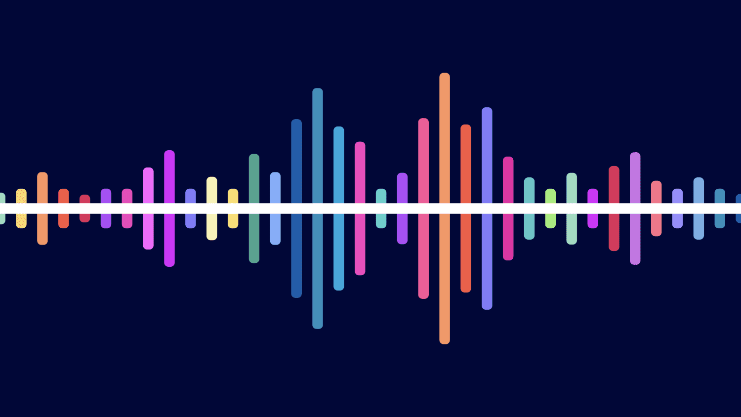 Colorful sound wave illustration, representing remote cochlear implant programming
