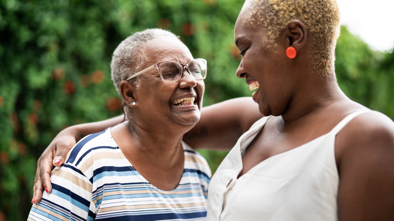 mother and daughter happy after treatment for myeloma