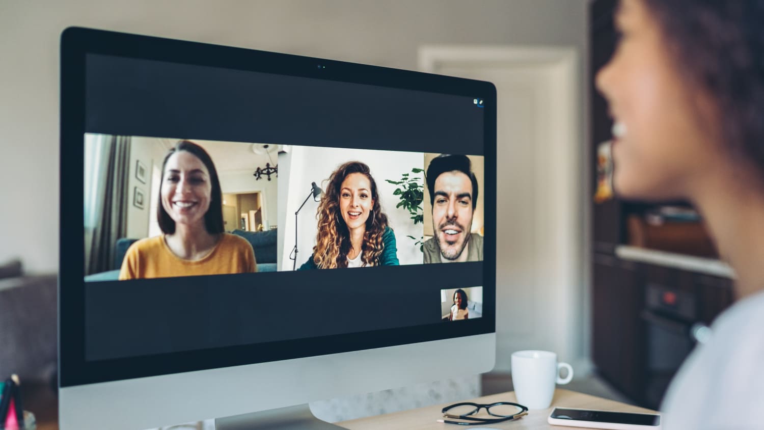 Several people chatting through a video call, highlighting the increased attention on cosmetic procedures such as botox and facelifts