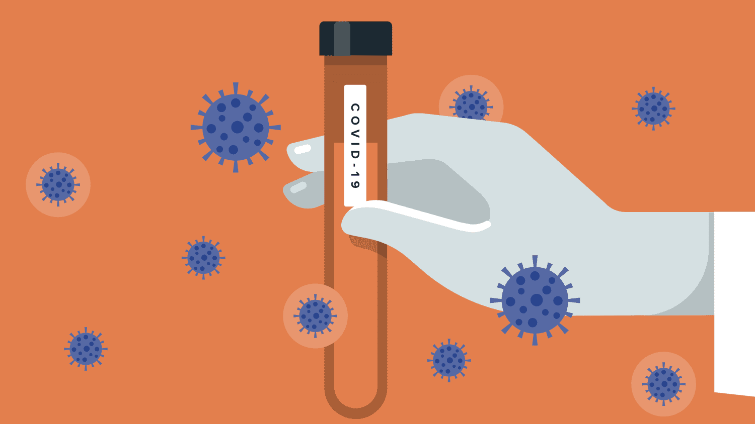 An illustration of a Covid-19 vaccine vial