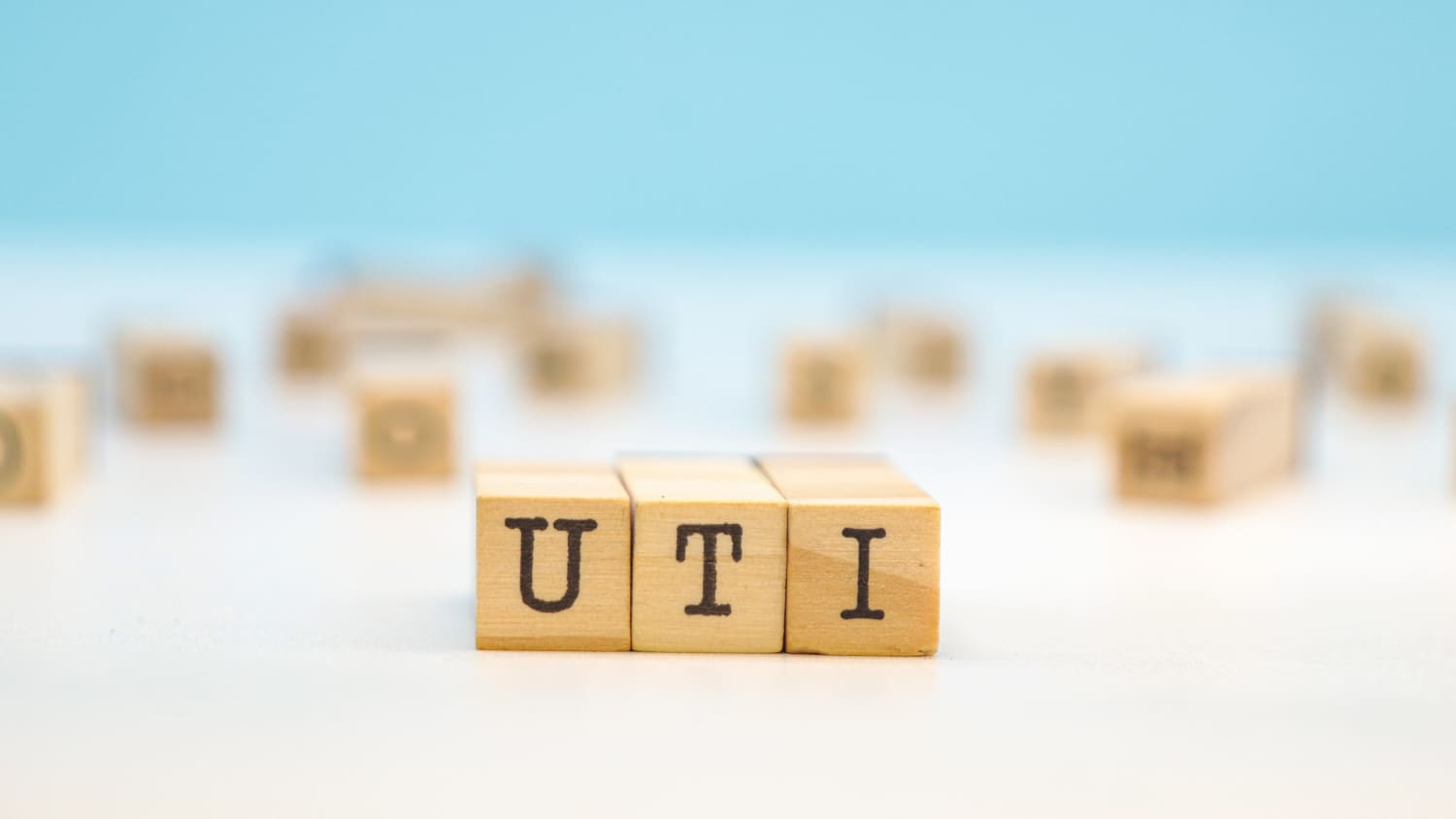 block letters spelling UTI for urinary tract infection