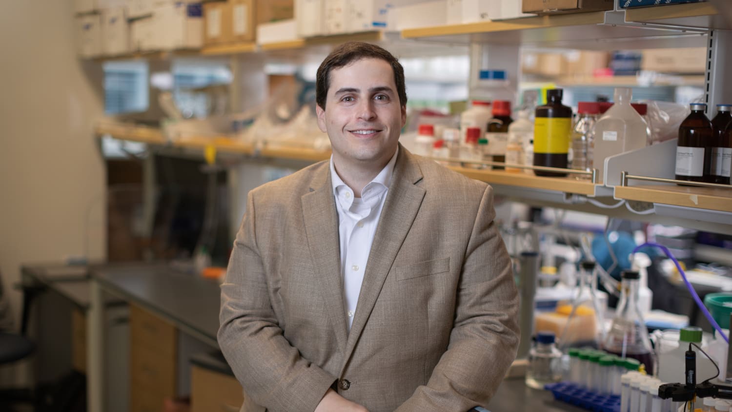 Dr. David A. Braun in the laboratory