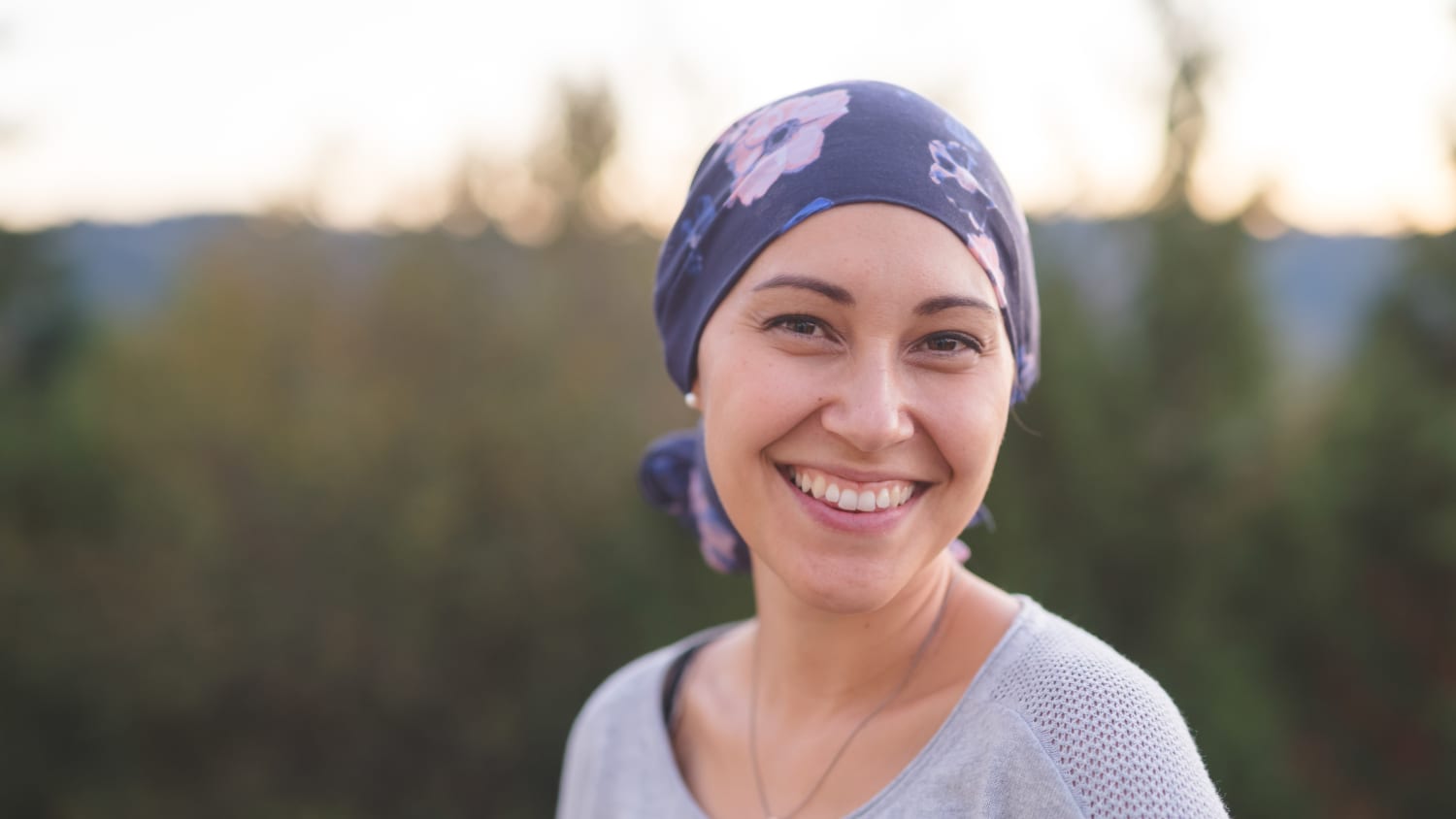 A woman undergoing breast cancer treatment