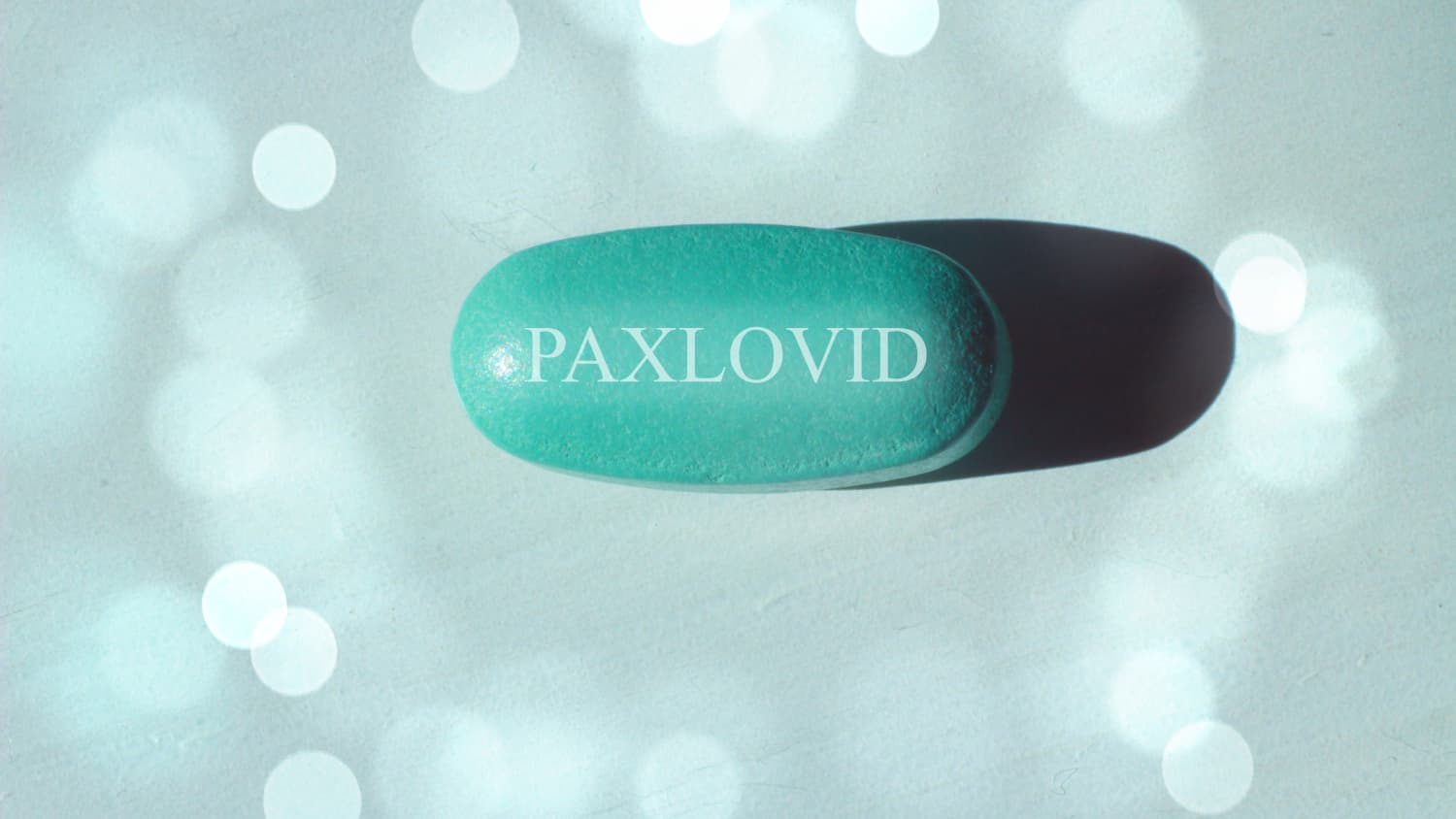 close up of Paxlovid, a COVID-19 pill