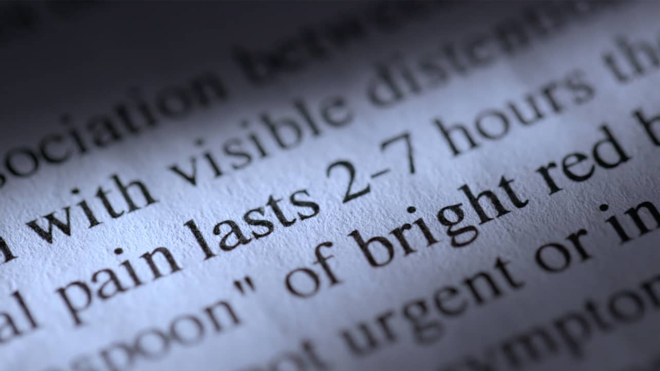 Medical documents describing how long the patient's pain lasts, which is helpful to doctors trying to solve this medical mystery.