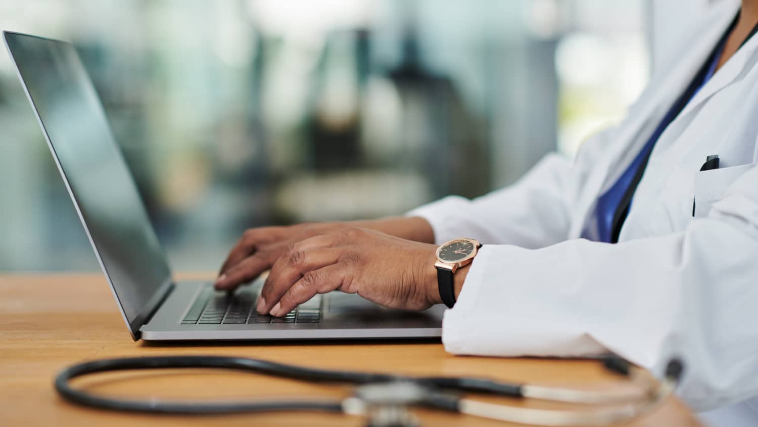 doctor on a laptop, representing to 300+ Yale Medicine providers on CT Magazine's Top Doctors list in 2024