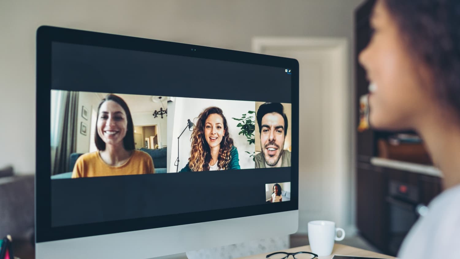 Several people chatting through a video call, highlighting the increased attention on cosmetic procedures such as botox and facelifts