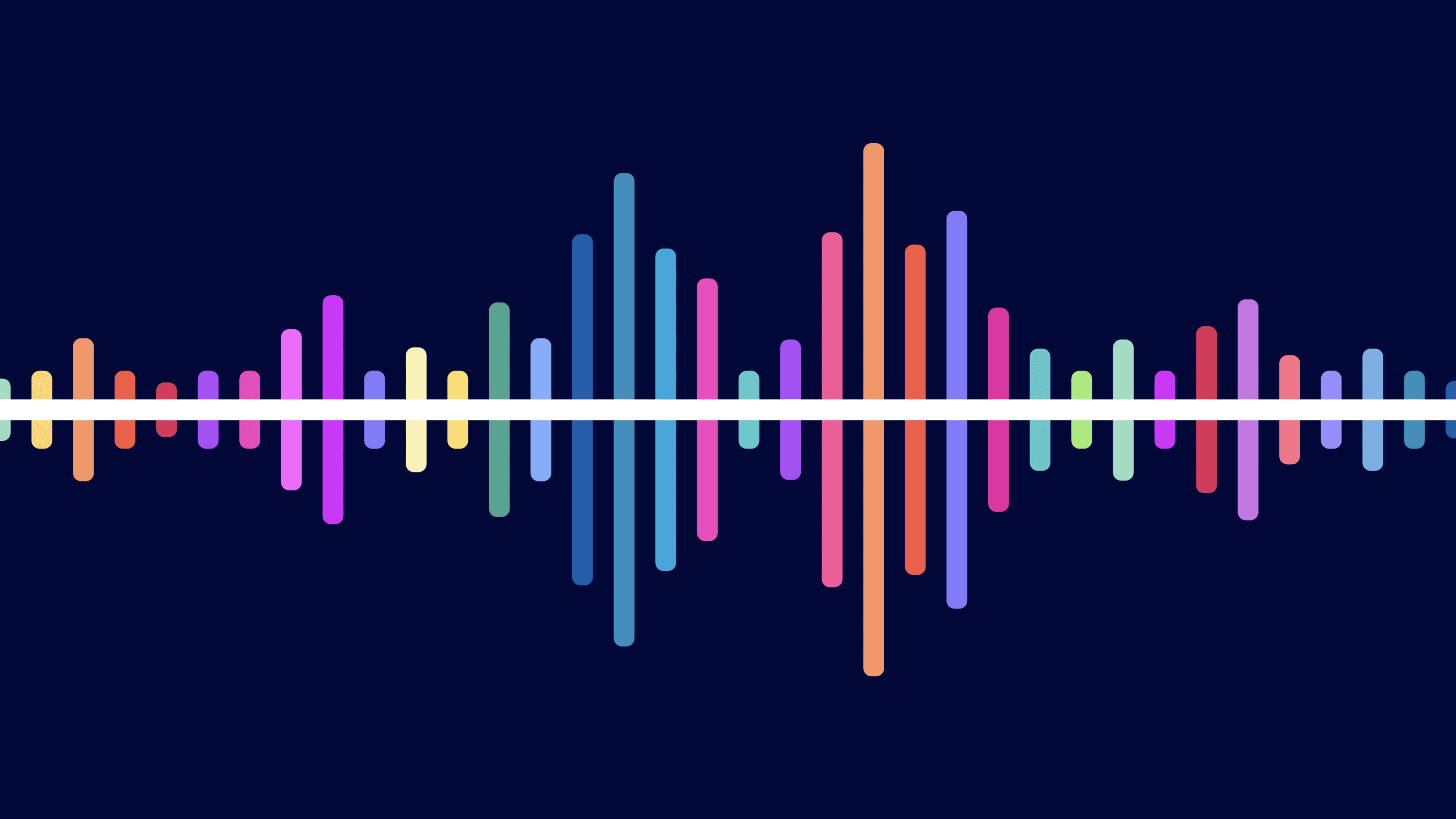 Colorful sound wave illustration, representing remote cochlear implant programming