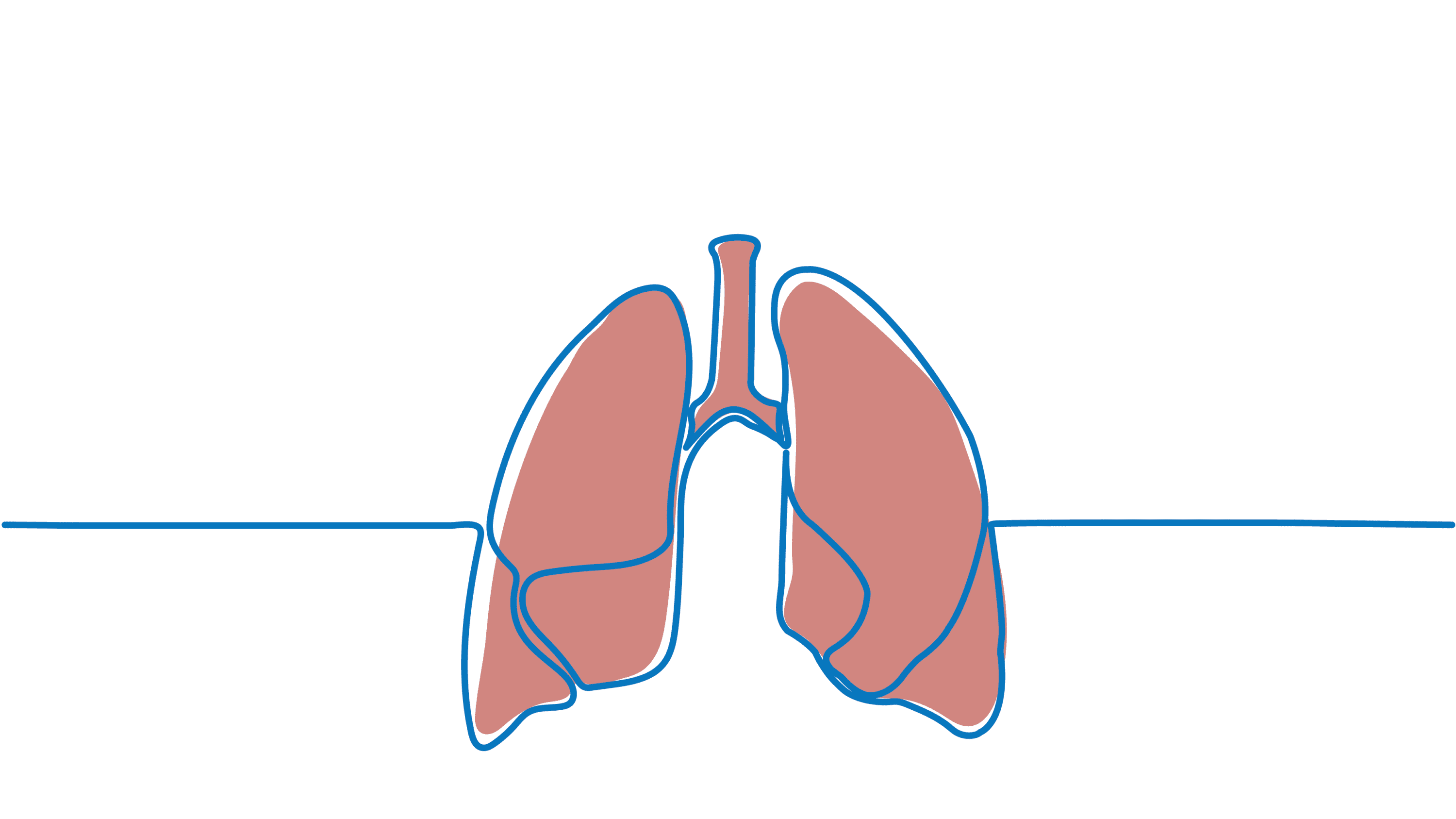 line drawing of lungs