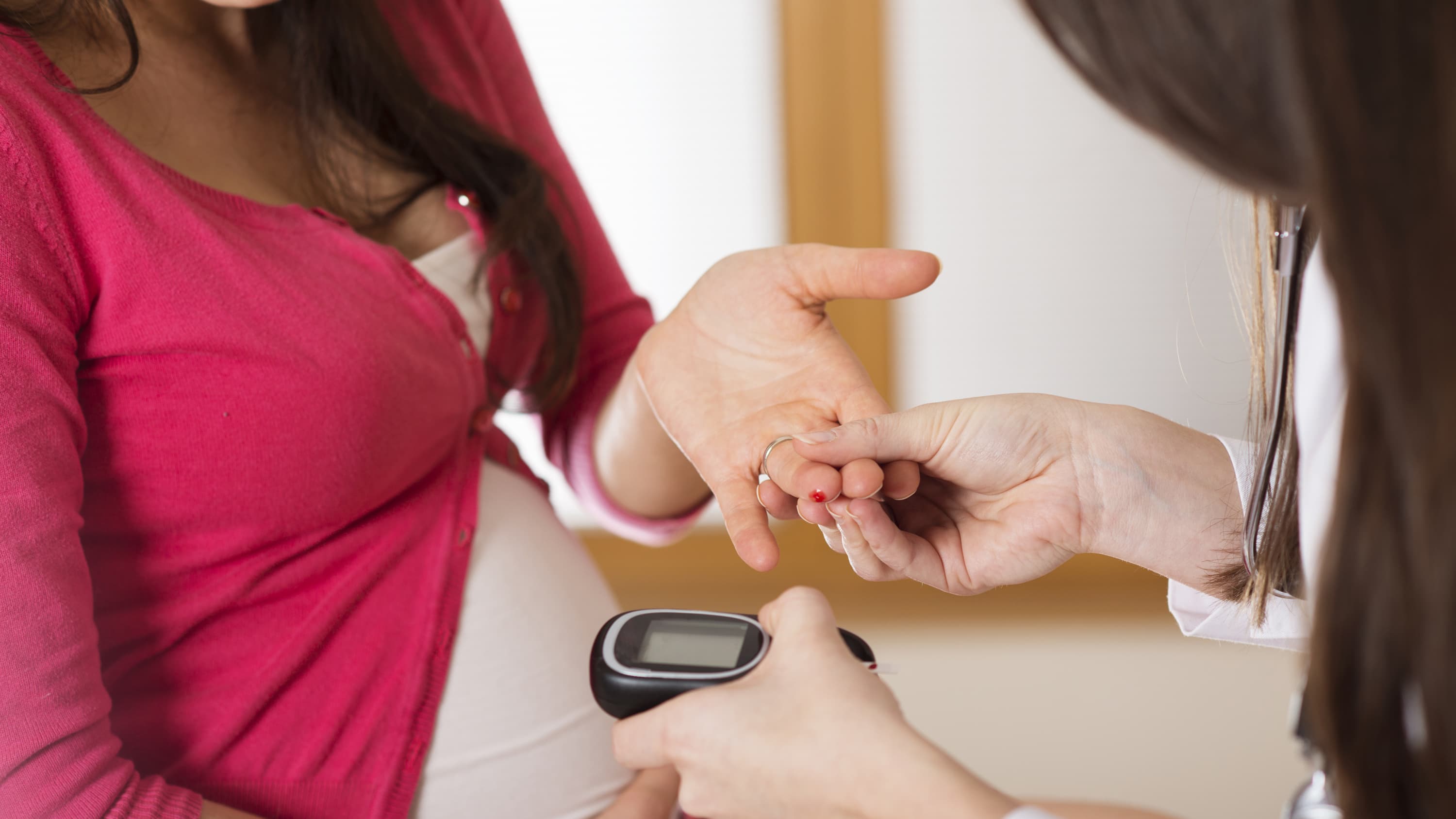 A woman's blood-sugar levels are checked for gestational diabetes