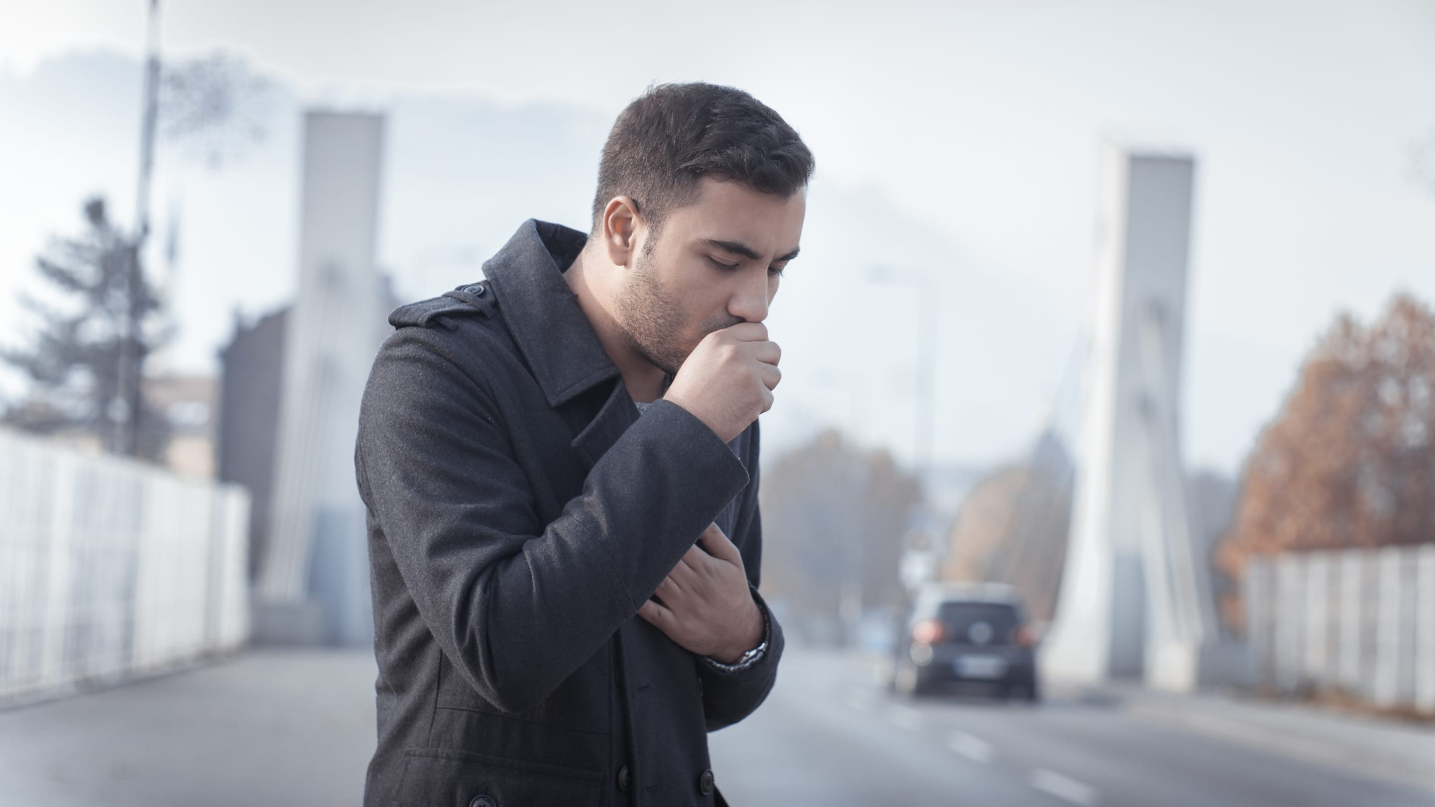 A coughing man may need a bronchoscopy to help diagnosis his illness.