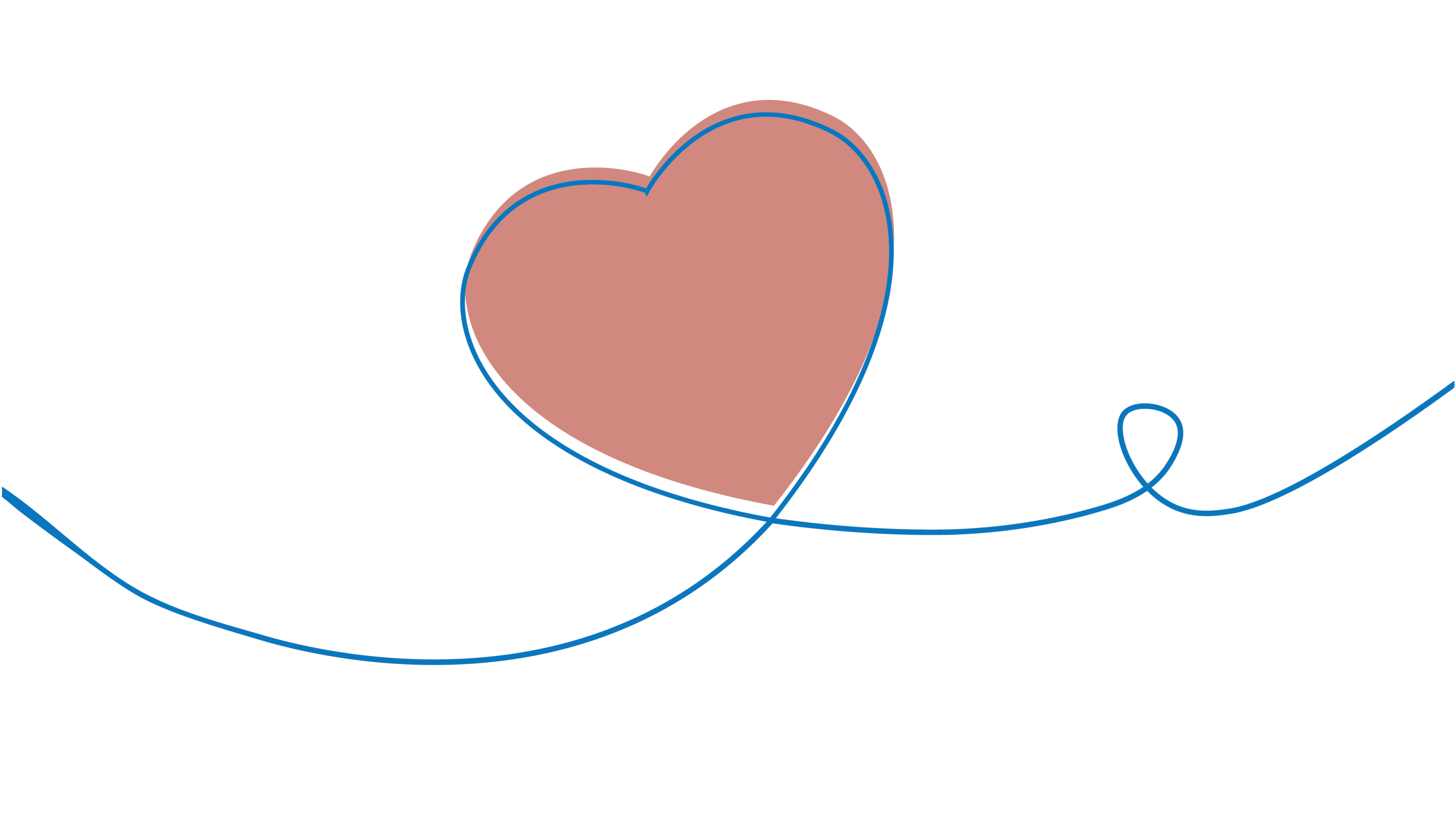 Line drawing of a heart on a string.