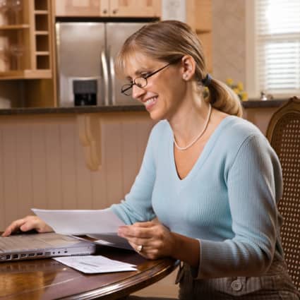 Woman using a computer