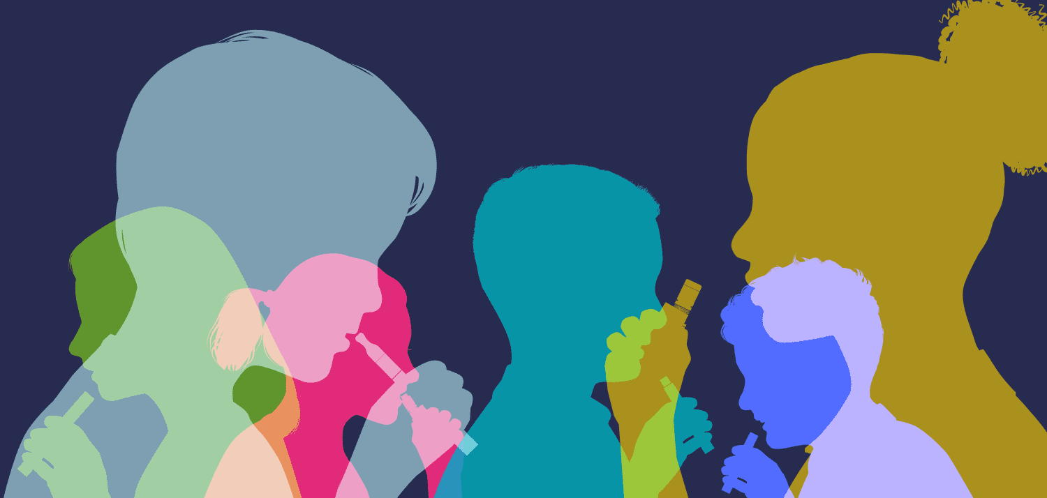 Illustration of teens vaping