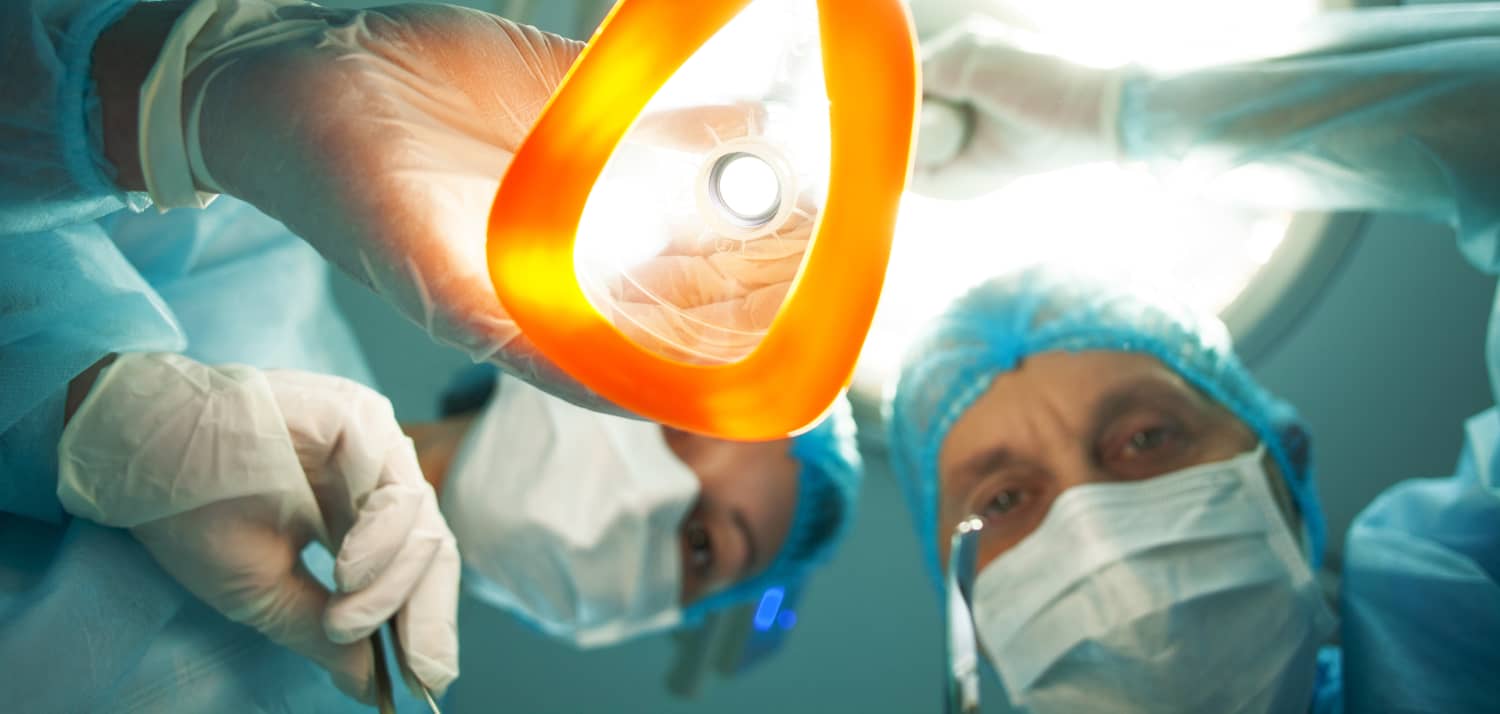 POV of patient undergoing anesthesia before surgery