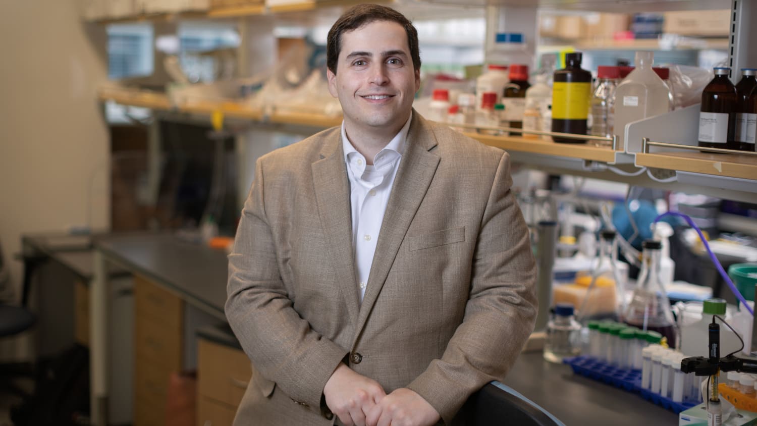 Dr. David A. Braun in the laboratory