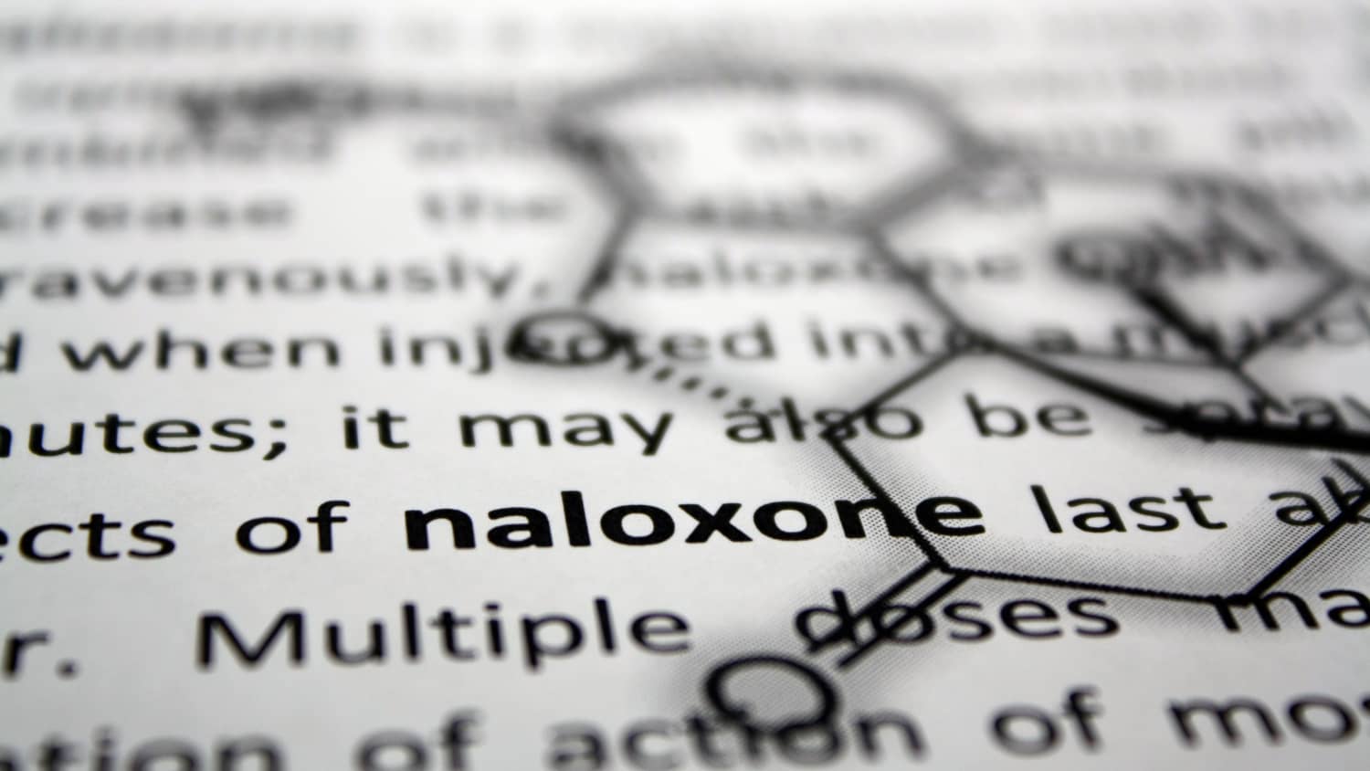 graphic representation of naloxone, used to reverse an opioid addiction