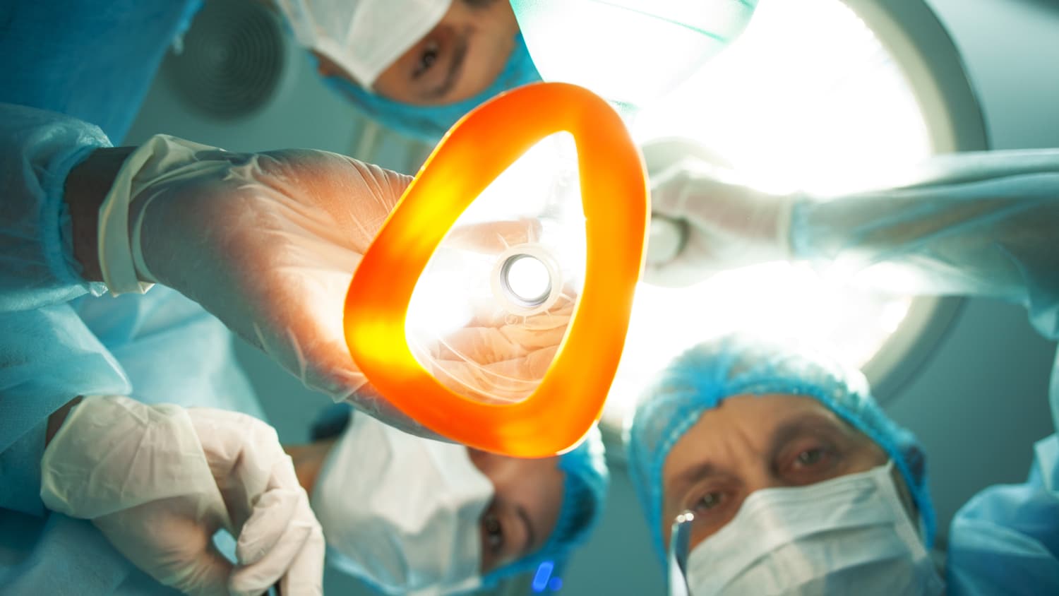 POV of patient undergoing anesthesia before surgery