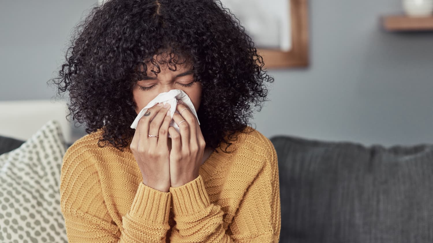 woman with flu after forgetting to take FluMist vaccine for influenza