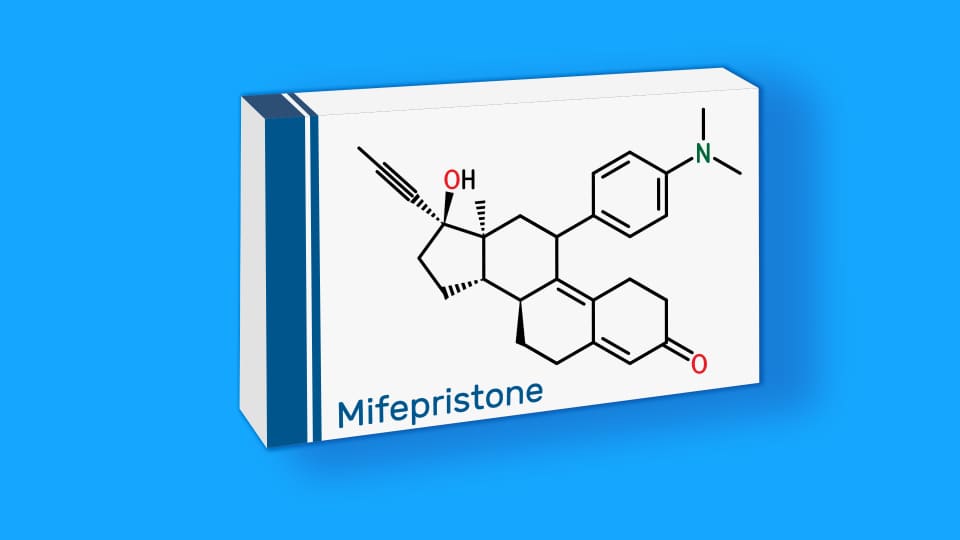 illustration of mifepristone, as part of a medication abortion regimen