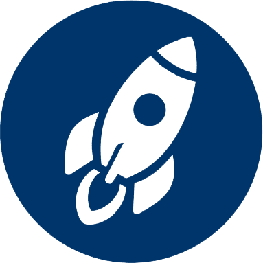 icon with a rocket graphic