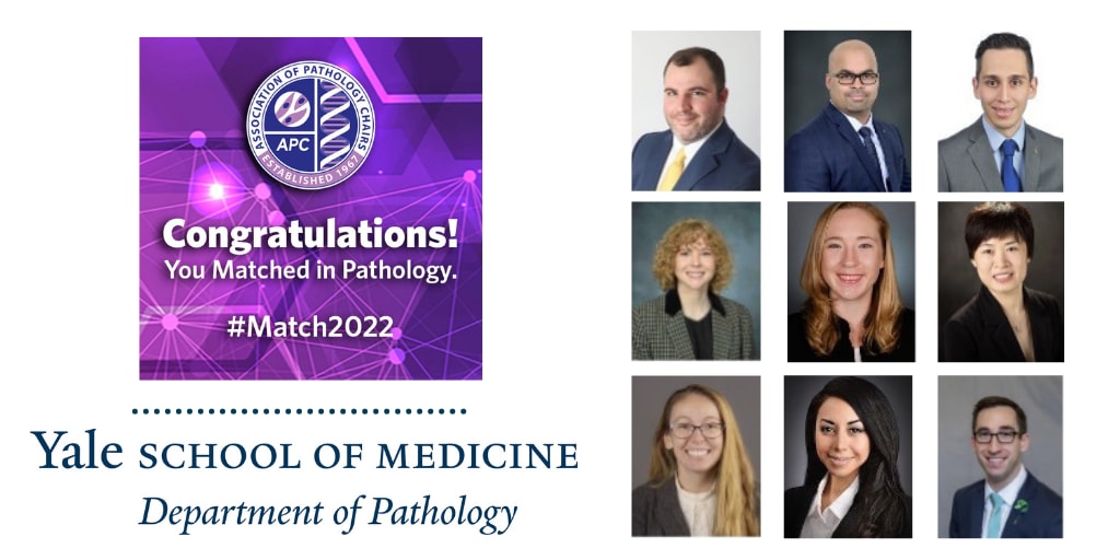 Yale Pathology Nine New Residents on Match Day 2022