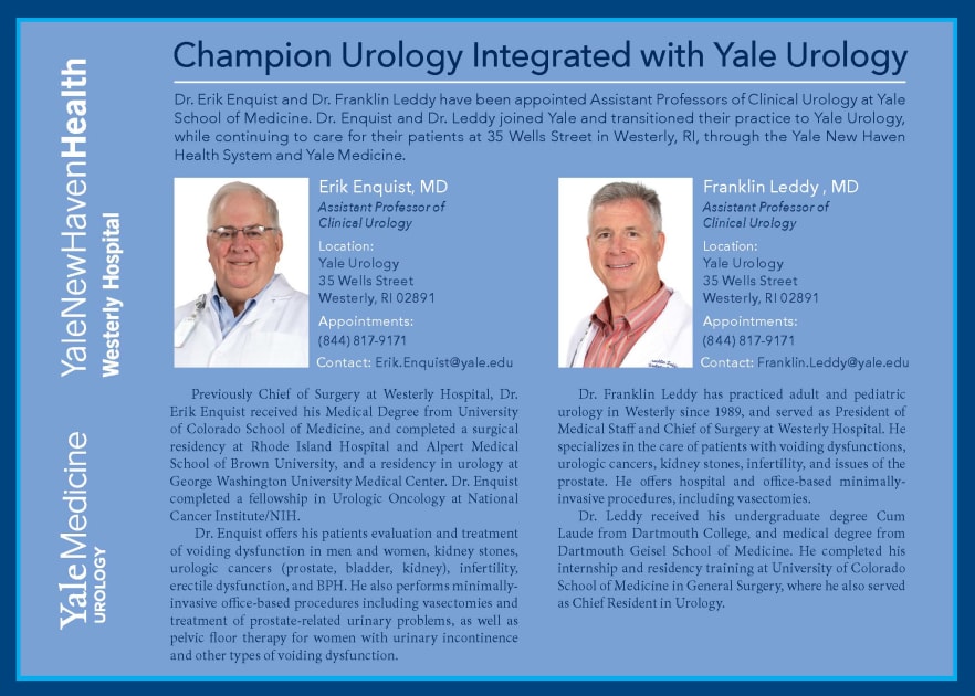 Champion Urology Integrated with Yale Urology