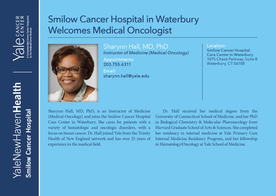 Dr. Sharynn Hall Joins Smilow Cancer Hospital in Waterbury