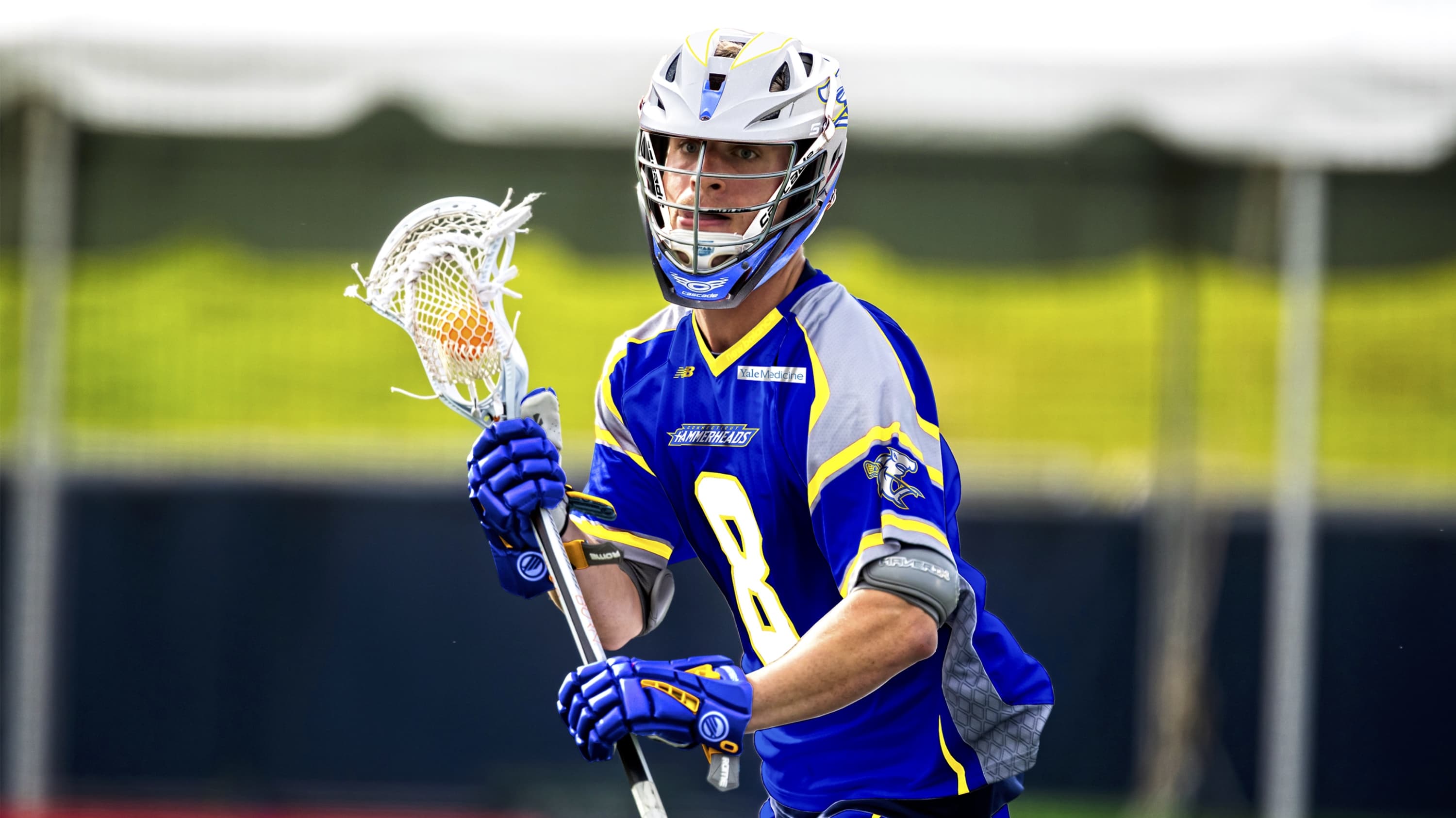 Ryan Beville, a member of the Connecticut Hammerheads lacrosse team