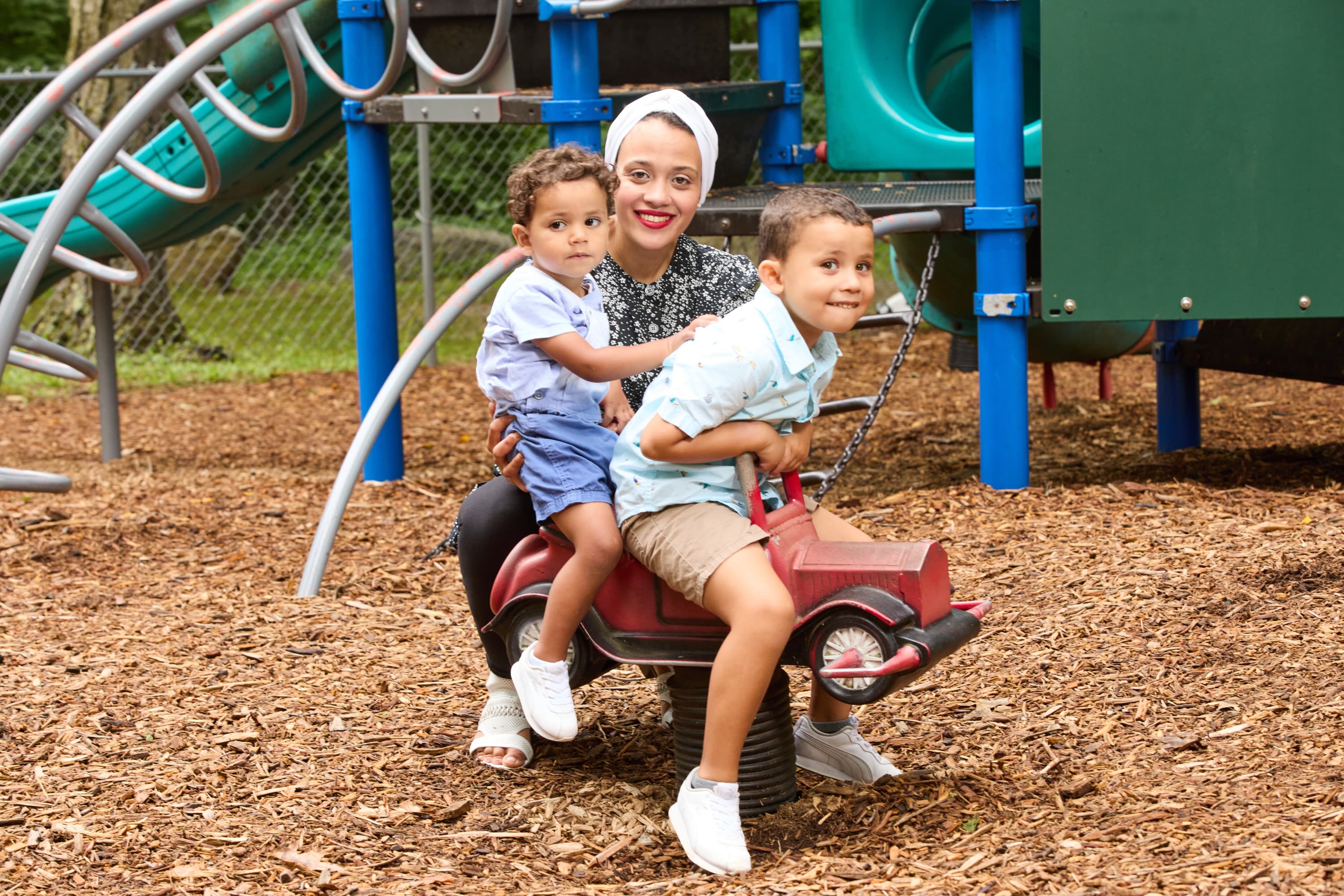 Rwan Youssef and her sons