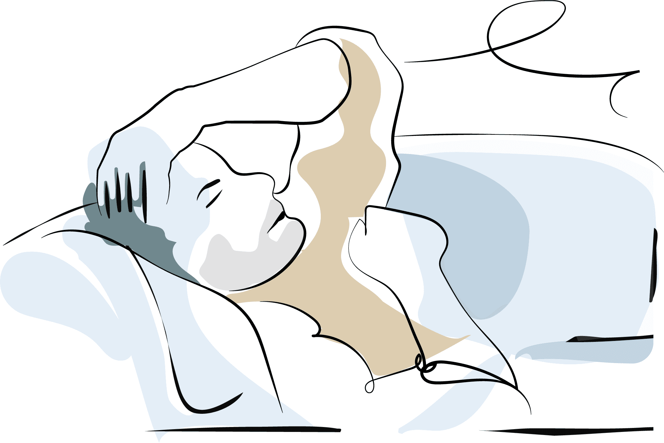 Illustration of a man feeling exhausted due to Long COVID and ME/CFS.