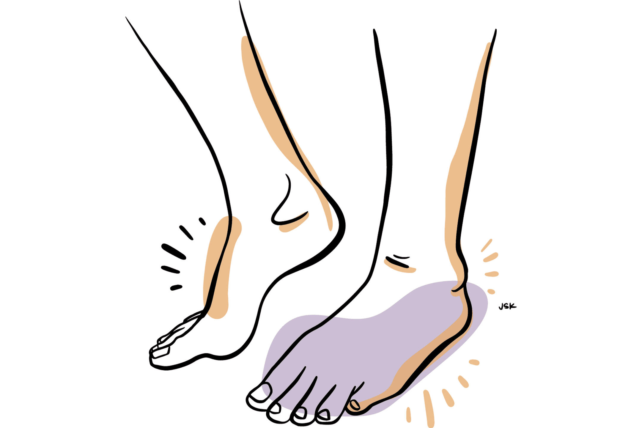 illustration of feet in pain and numb