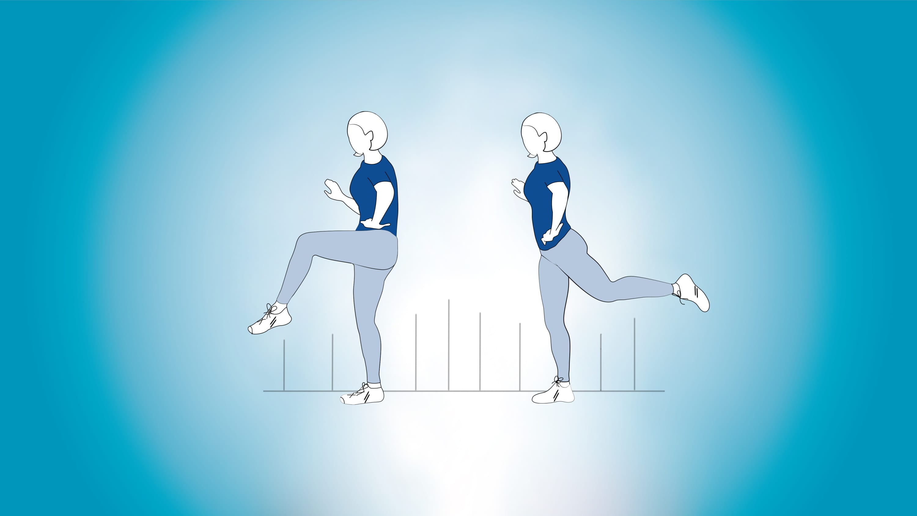 Bent-knee forward swing illustration