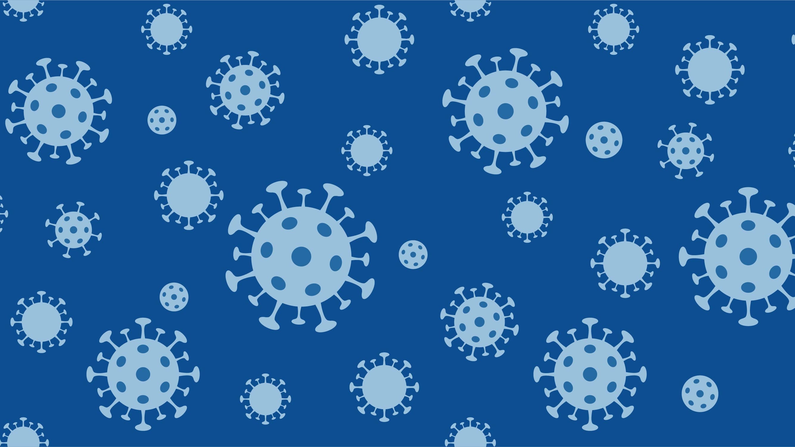 Blue coronavirus variant illustration