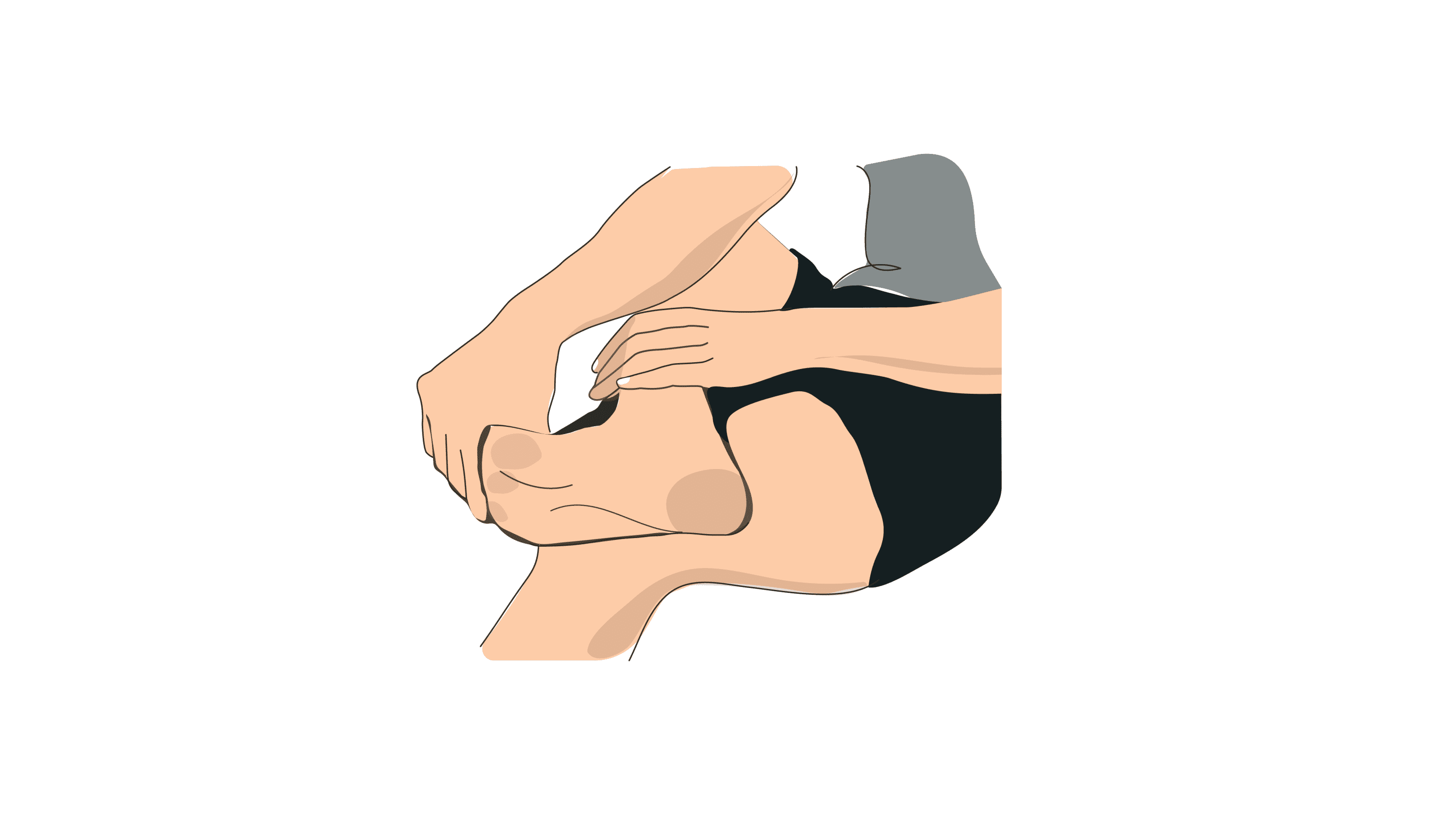 An illustration of someone stretching their plantar fascia, which is in the heel, but pulling their toes back. 