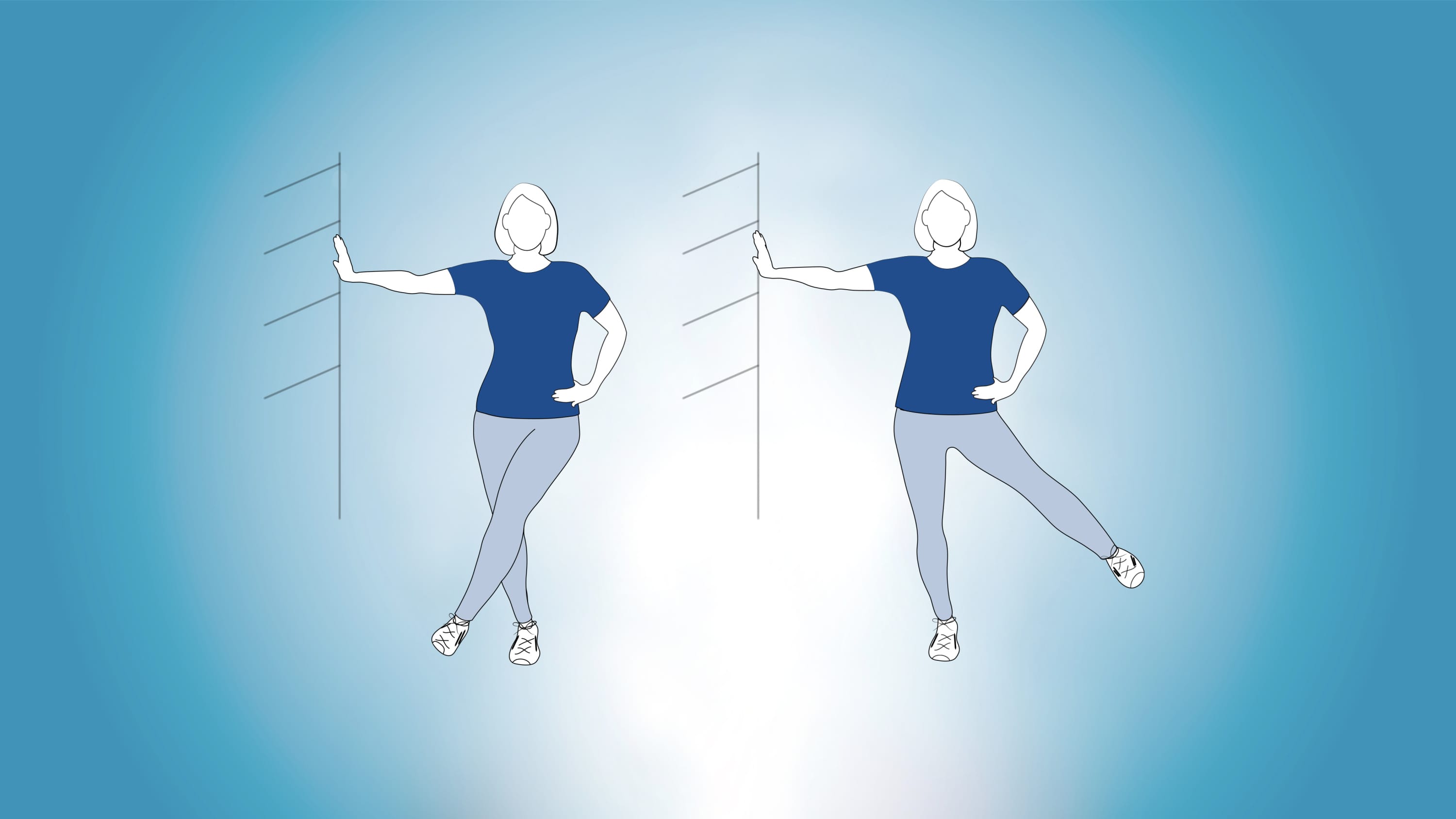 Straight-leg lateral swing illustration