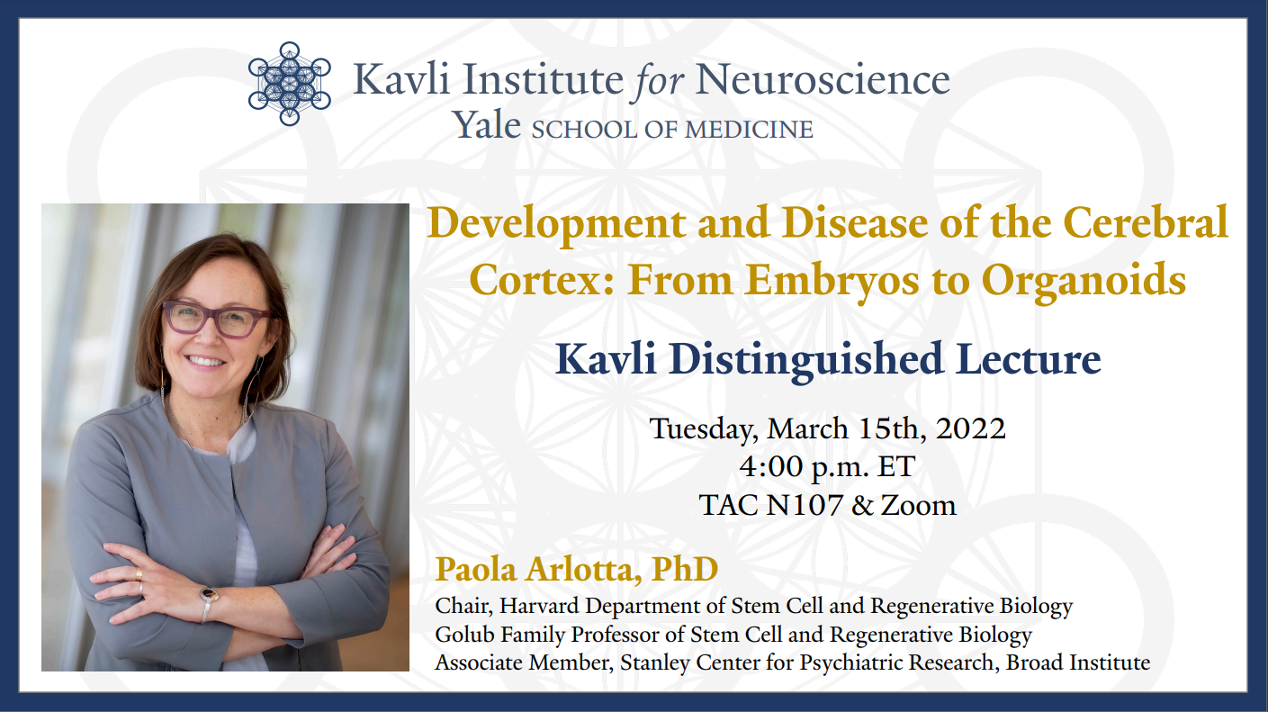 Poster for video ​2022 Kavli Distinguished Lecture: Paola Arlotta, PhD
