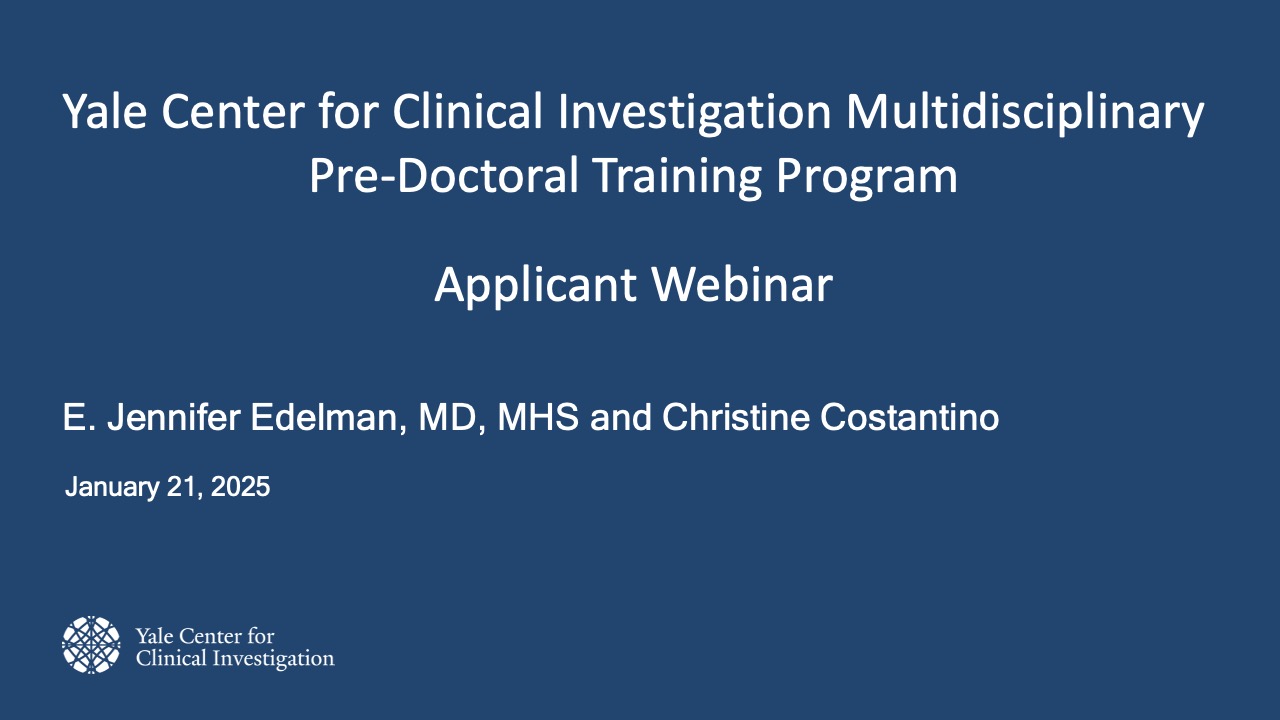 2025 YCCI Multidisciplinary Pre-Doctoral Training Program Applicant ...