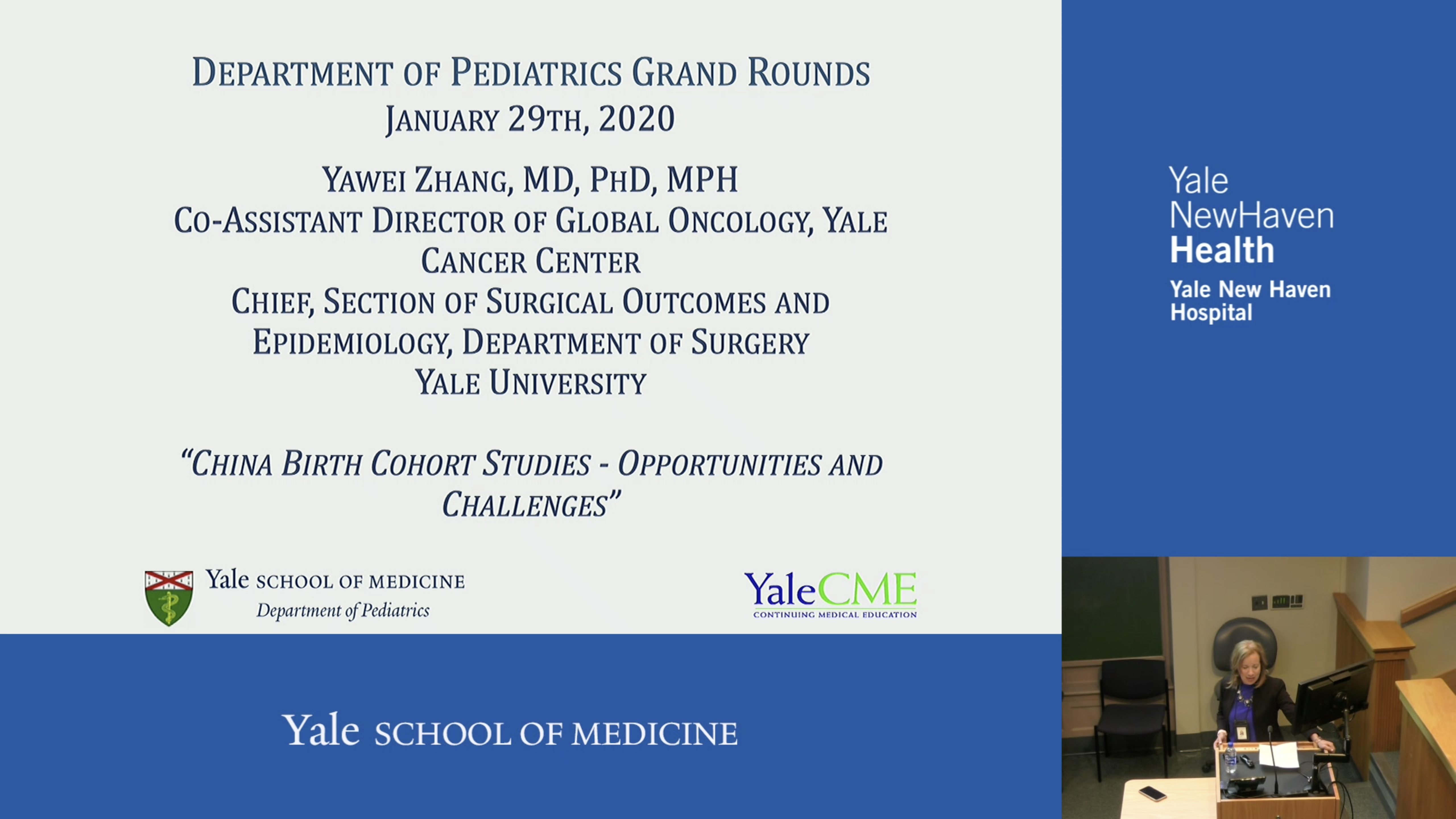 *Yawei Zhang, MD, PhD, MPH 1/29/2019 | Yale School of Medicine